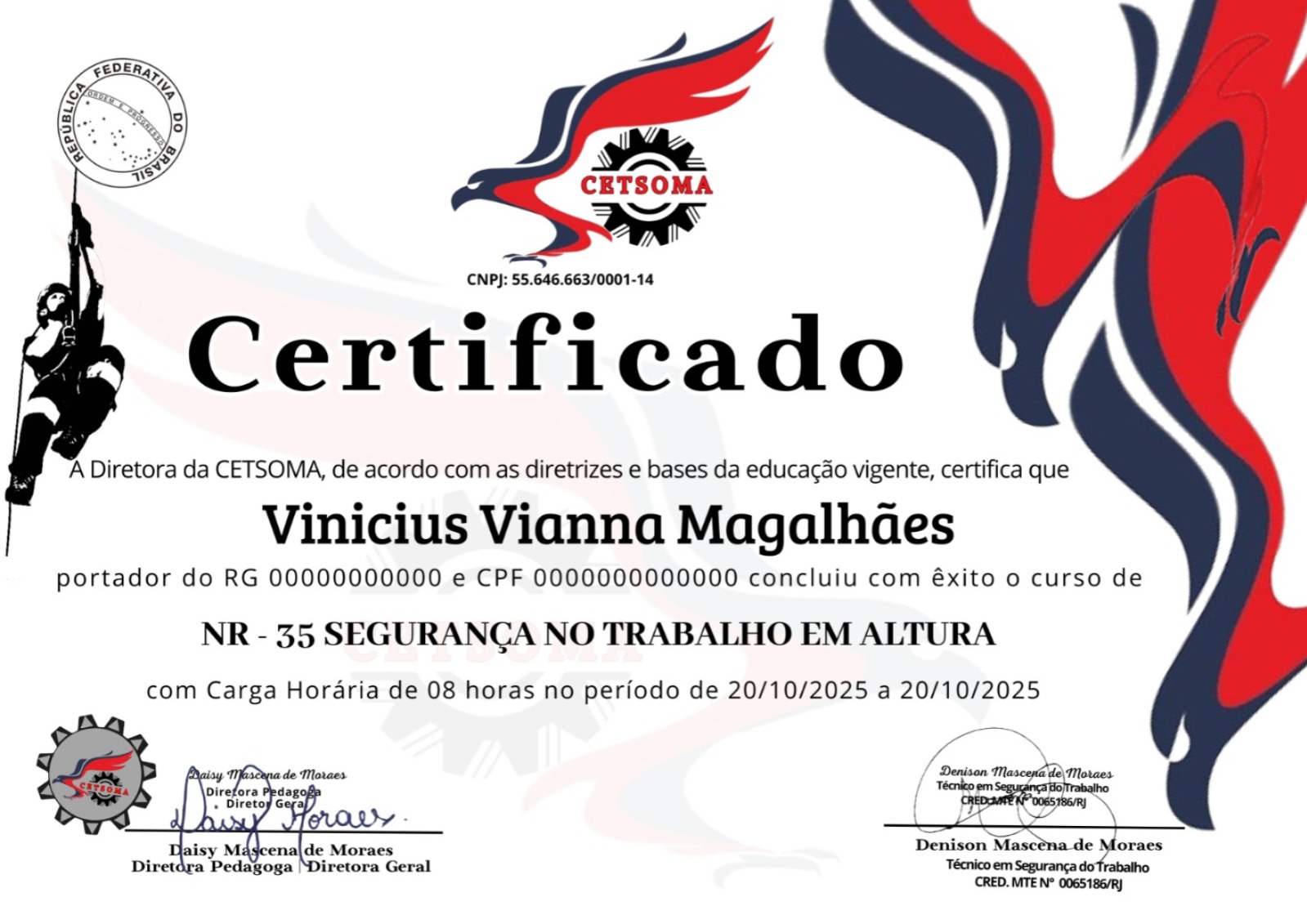 Certificado NR-35 Viação São José
